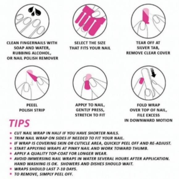 Nail Wraps- Pink Tail - Picture 2 of 2